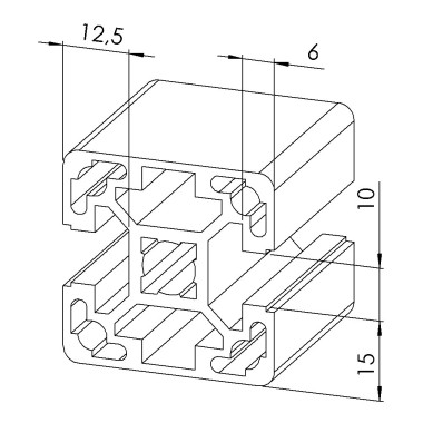 Profilé aluminium (Barre de 6 m) – Rainure 10 mm – 40x40 mm - 2N180 – Léger