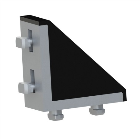 Kit équerre profilé aluminium – Rainure 10 mm – Section 90x90x45 mm - Al - Cache