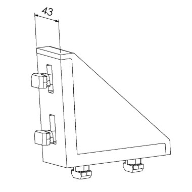 Kit équerre profilé aluminium – Rainure 10 mm – Section 90x90x45 mm - Al - Cache