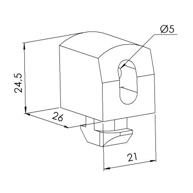 Panoblock profilé aluminium (Boîte de 25 unités) - Rainure 10 mm – PA - M6 - Sécurité - Noir