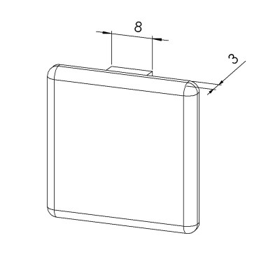 Embout profilé aluminium (Boîte de 100 unités) – Rainure 8 mm – Section 30x30 mm - Noir