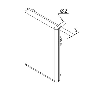 Embout profilé aluminium (Boîte de 100 unités) – Rainure 10 mm – Section 45x30 mm - Noir