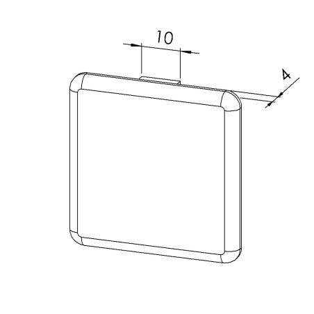 Embout profilé aluminium (Boîte de 100 unités) – Rainure 10 mm – Section 45x45 mm - Noir