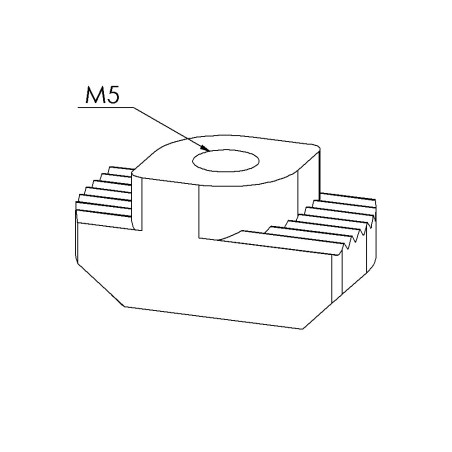 Ecrou à tête rectangulaire profilé (Boîte de 100 unités) – Taraudage M5 – Rainure 10 mm