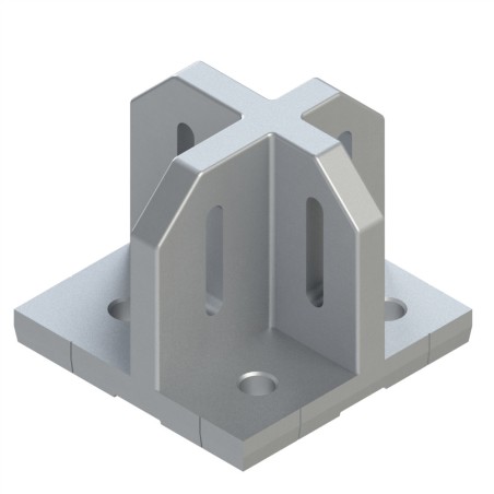 Embase de fixation au sol profilé St 60 (Boîte de 10 unités) - Section 120x120 mm - 10 45