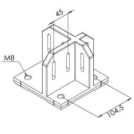 Embase de fixation au sol profilé St 90 (Boîte de 10 unités) - Section 150x150 mm - 10 45