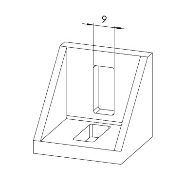 Equerre profilé aluminium (Boîte de 10 unités) – Rainure 10 mm – Section 40x40x40 mm - Al - Brut