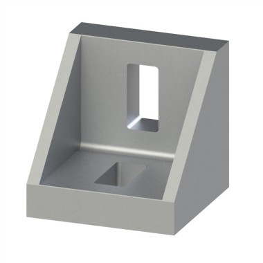 Equerre profilé aluminium (Boîte de 10 unités) – Rainure 10 mm – Section 45x45x45 mm - Al - Brut