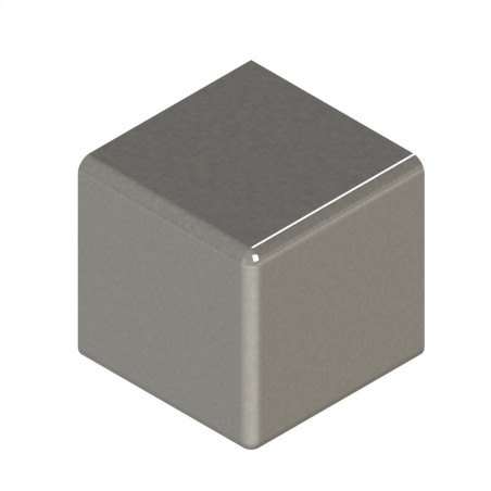 Raccord d’angle cube profilé aluminium (Boîte de 10 unités) – 10 mm – 45 mm – 2D - Argent