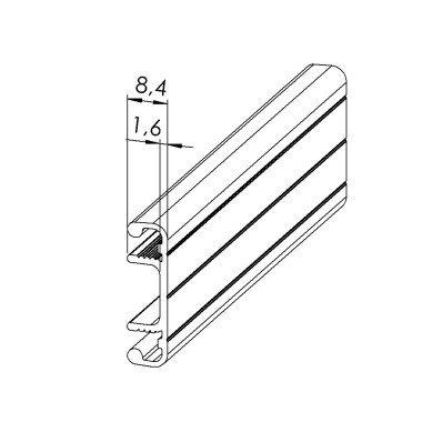 Couvercle goulotte profilé aluminium - U - 30 mm