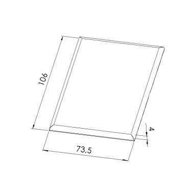 Schéma cotes - Cache équerre profilé aluminium – 8 – Section 80x80x80 mm - Zn - Elcom shop