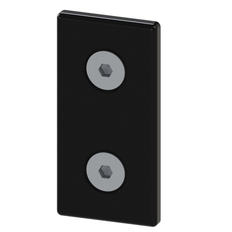 Kit plaque profilé aluminium – Rainure 10 mm - 80x40 mm - Noir - 10 40