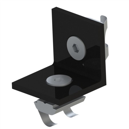 Kit équerre profilé aluminium – 6 mm - 30 mm - Zn - Noir - 10 40