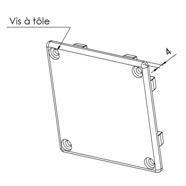 Embout goulotte profilé aluminium (Boîte de 10 unités) – Section 80x80 mm