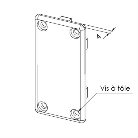 Embout goulotte profilé aluminium (Boîte de 50 unités) – Section 80x40 mm