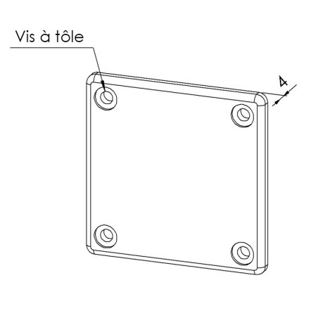 Embout goulotte profilé aluminium – Section 60x60 mm