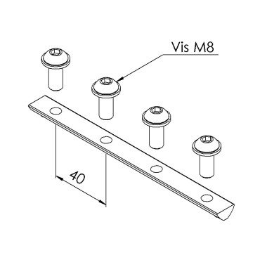 Kit fixation équerre profilé (Boîte de 10 unités) – Rainure 8 mm – 160 mm