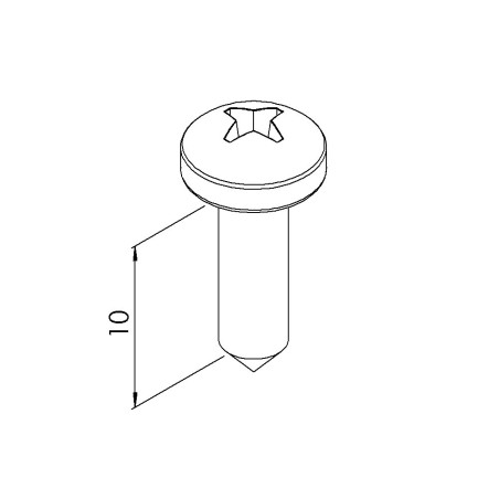 Vue côtée de Vis profilé aluminium - A tôle - St - 4,2x9,5 mm