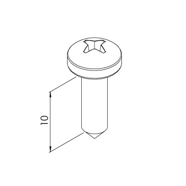 Vue côtée de Vis profilé aluminium - A tôle - St - 4,2x9,5 mm