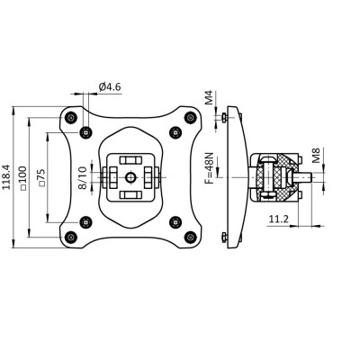 Support écran - Poste de travail - VESA - 75x100 - Orientable