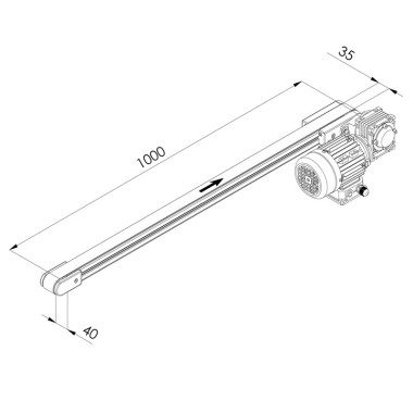 Convoyeur industriel - C40 - 40x1000 mm