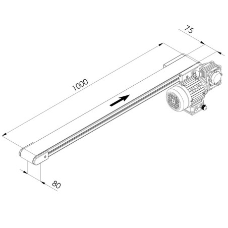 Convoyeur industriel - C40 - 80x1000 mm