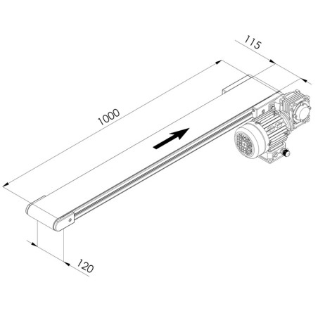 Convoyeur industriel - C40 - 120x1000 mm