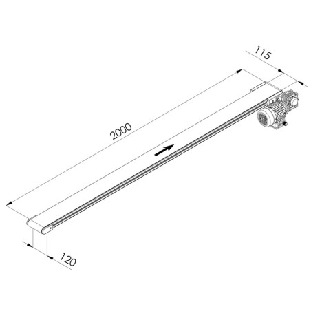 Convoyeur industriel - C40 - 120x2000 mm