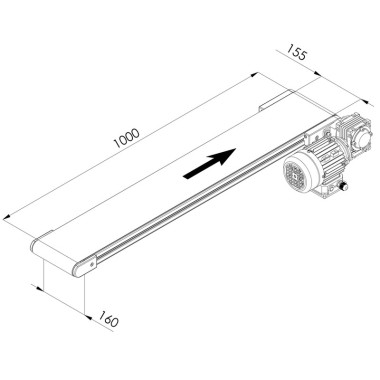 Convoyeur industriel - C40 - 160x1000 mm