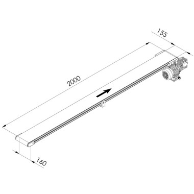 Convoyeur industriel - C40 - 160x2000 mm