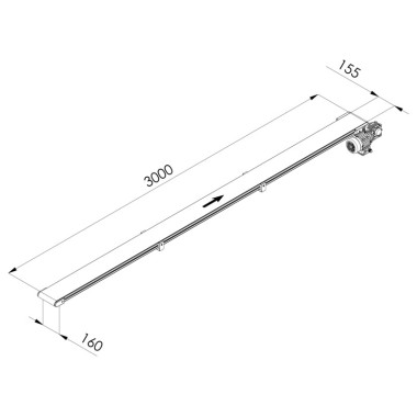 Convoyeur industriel - C40 - 160x3000 mm