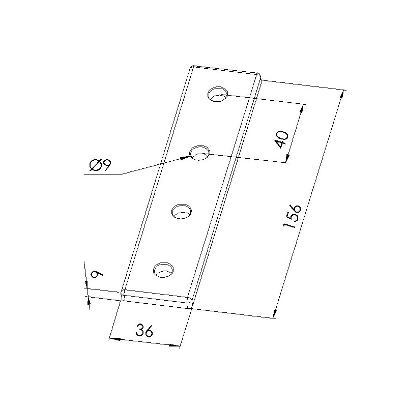 Plaque de liaison pour profilé aluminium Type : Connexion à angle droit : 