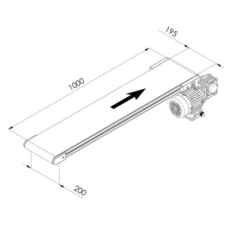 Convoyeur industriel - C40 - 200x1000 mm