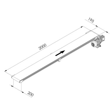 Convoyeur industriel - C40 - 200x2000 mm