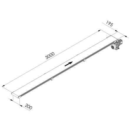 Convoyeur industriel - C40 - 200x3000 mm
