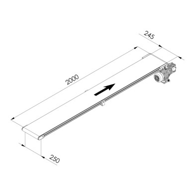 Convoyeur industriel - C40 - 250x2000 mm