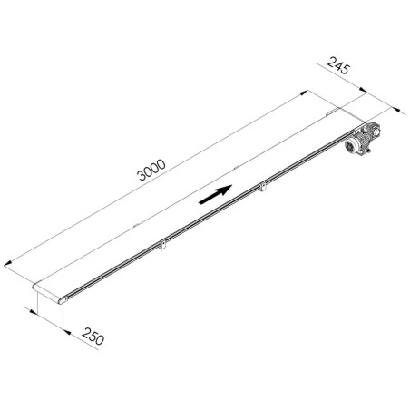 Convoyeur industriel - C40 - 250x3000 mm