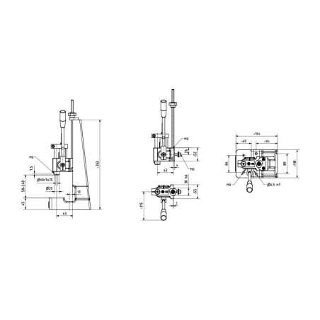 Presse manuelle - Crémaillère - CL150Z - Cotes