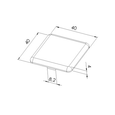 Embout profilé aluminium (Boîte de 100 unités) – Rainure 8 mm – Section 40x40 mm - Noir
