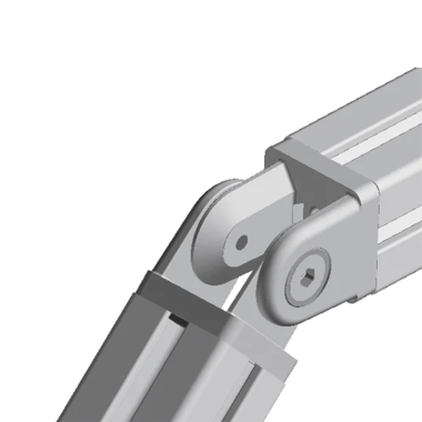 Application de l'Articulation profilé aluminium - 8 mm - 40x40mm - Application Flexible