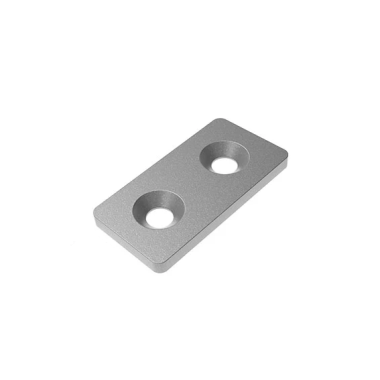 Plaque profilé aluminium - 80x40 mm - Zingué