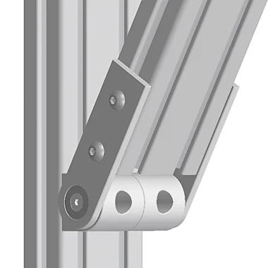Application de l'Articulation profilé aluminium - Bras d’appui - 80x40 mm