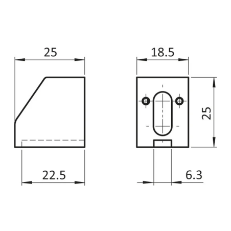 Cotes du Panoblock profilé - PA - M6 - Noir - Réglable
