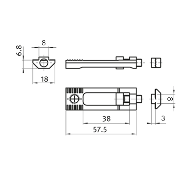 Cotes de la Fixation rapide profilé aluminium – 8 40 – 0-90°