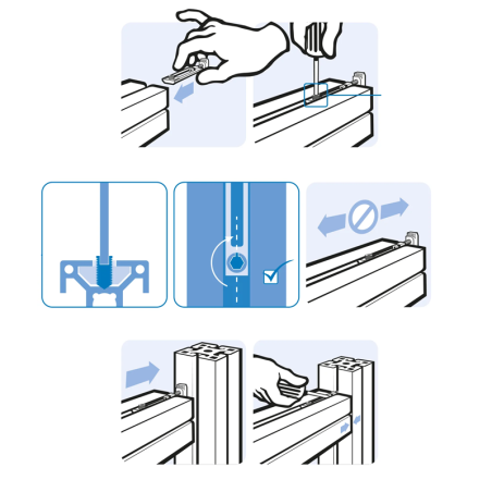 Aide montage de la Fixation rapide profilé aluminium – 8 40 – 0-90°
