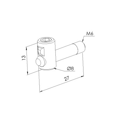 Schéma cotes - Fixation centrale double profilé aluminium – 5 20 - Elcom shop