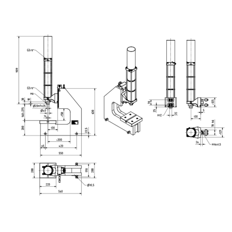 Presse pneumatique - Action directe - XL-DA 1300-120-300 - Verte