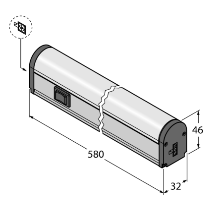 Plan de l'Eclairage poste de travail - Bloc LED - 8 mm - 570 mm
