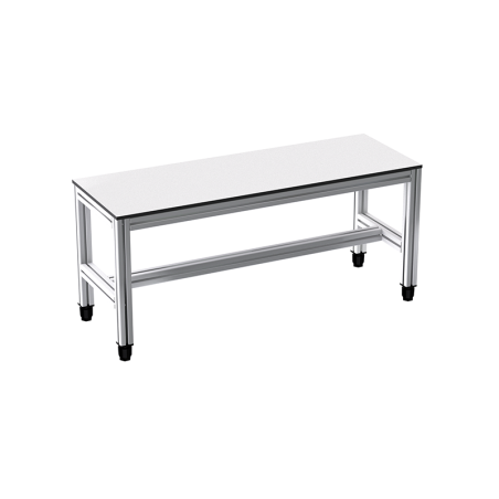 Banc en profilé aluminium - 1000x350 mm - Livré Monté