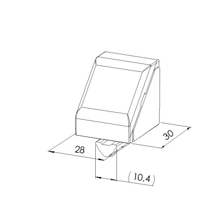 Schéma cotes - Kit équerre profilé aluminium – Rainure 6 mm – Section 30x30x30 mm - Elcom shop